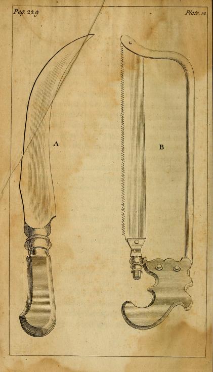 Knife and bone saw