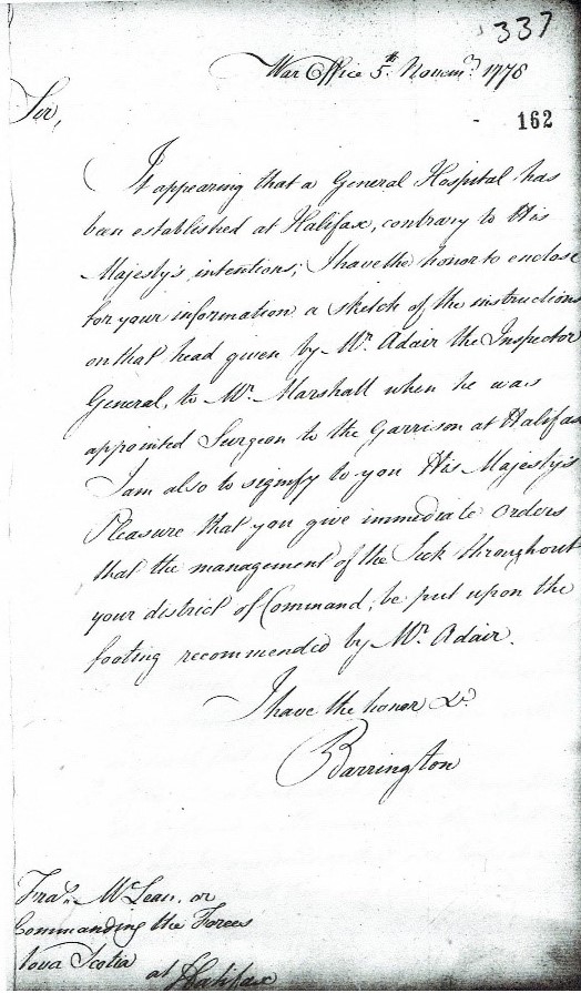 Lord Barrington Letter